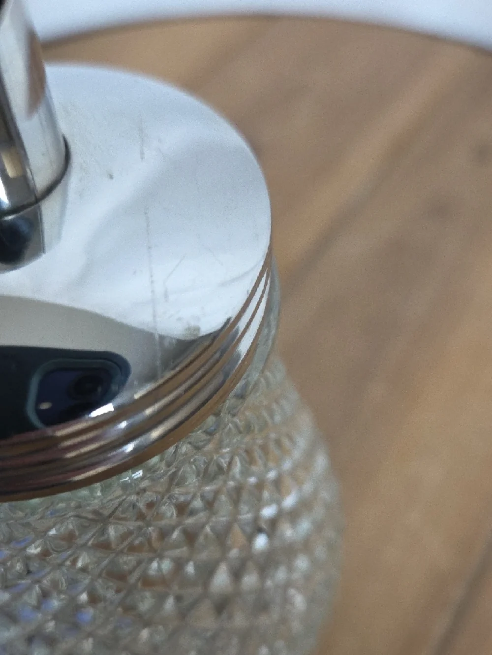 Clear Glass Sugar Dispenser with Silver Lid